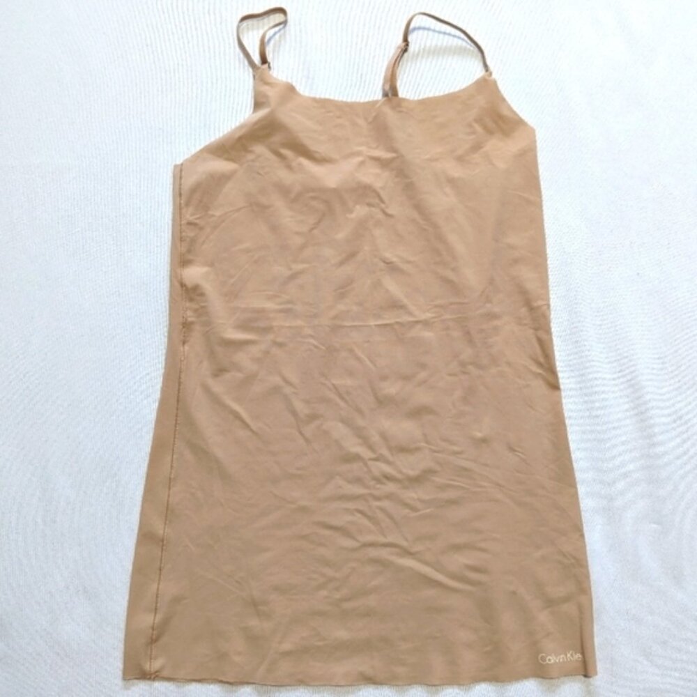 Calvin Klein camisole tank top laser cut tan color women's Small